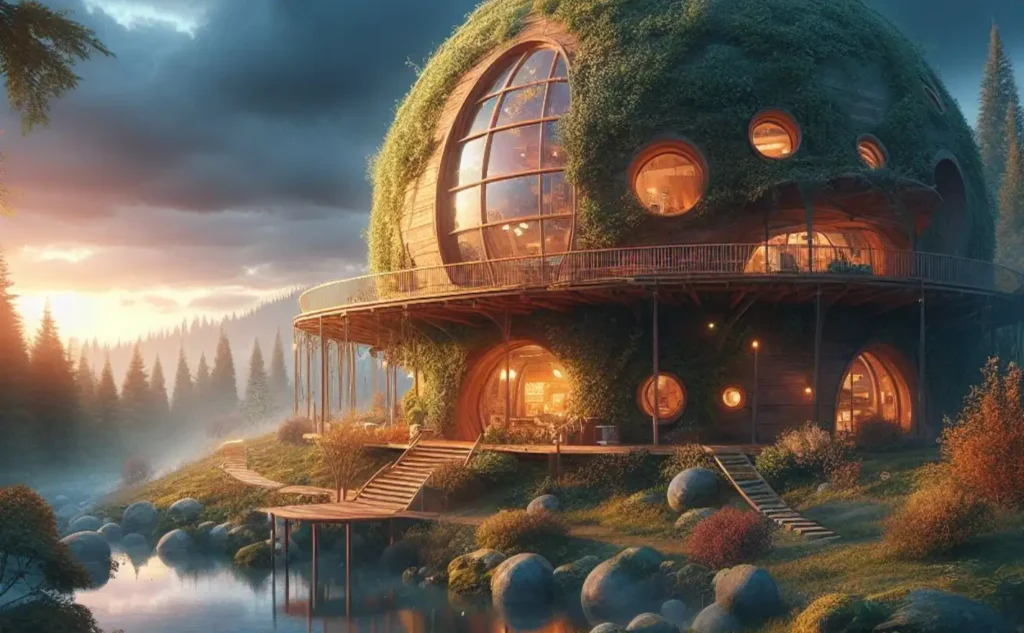 Moradias Alternativas: Earthships - imagem gerada por IA