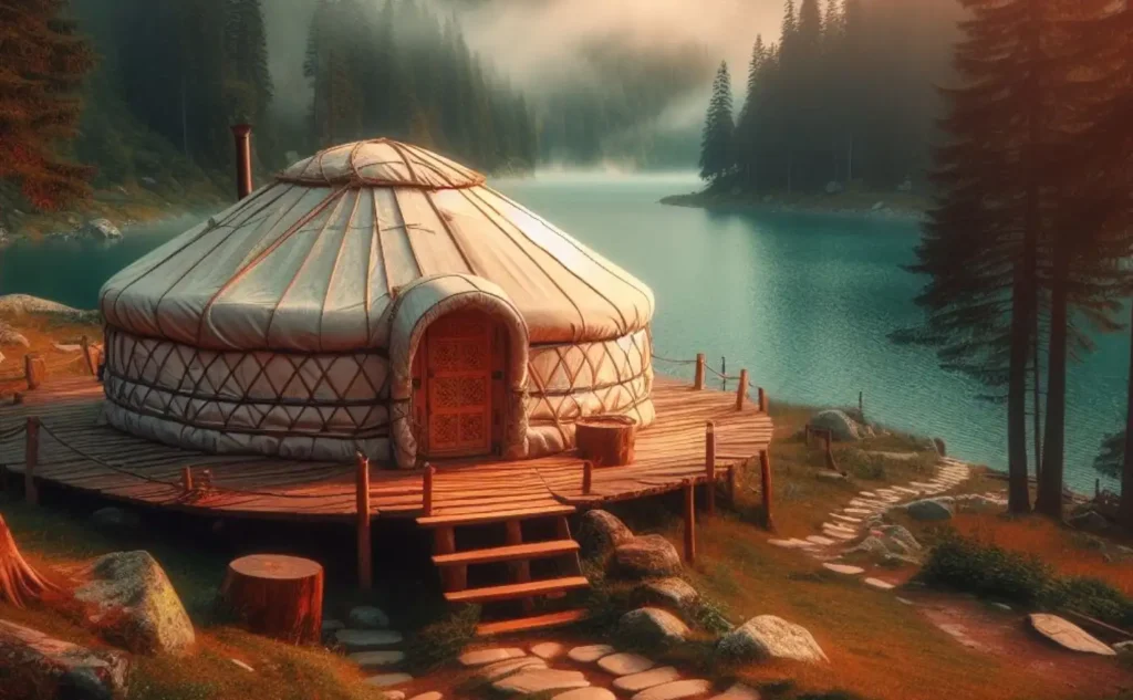 Yurts: A Tradição Nomádica no Século 21 - imagem gerada por IA