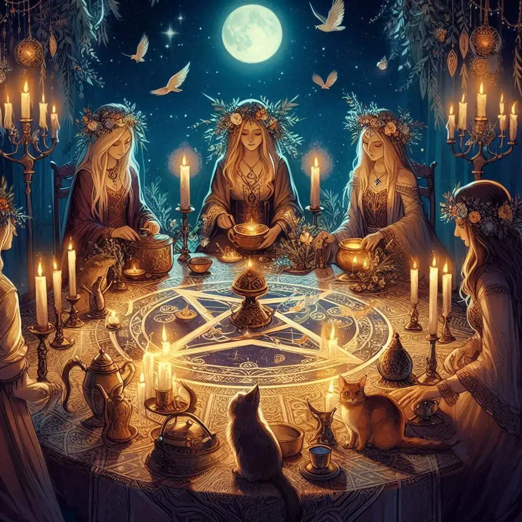 Manutenção e Consagração do Altar Wicca - imagem gerada por IA