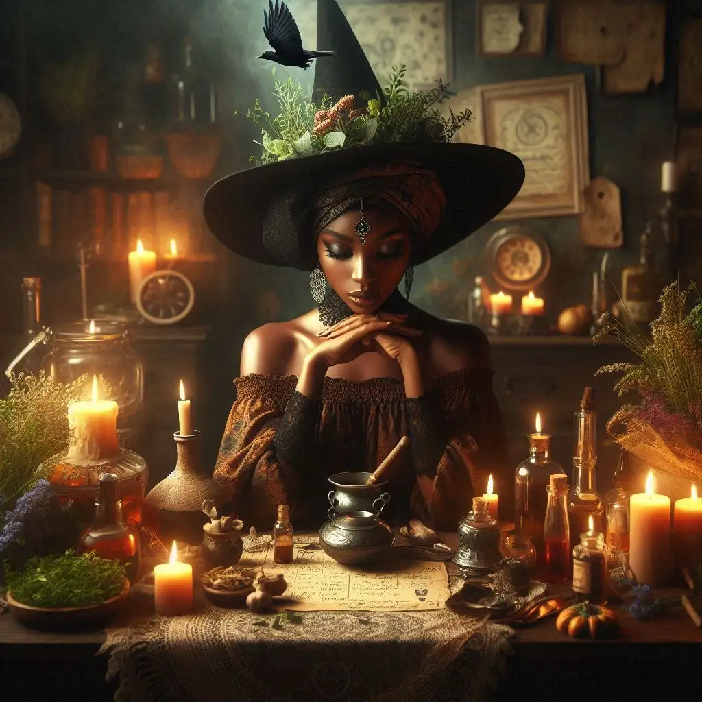 Ritual de Bruxa: Magia Branca e Magia Negra - imagem gerada por IA