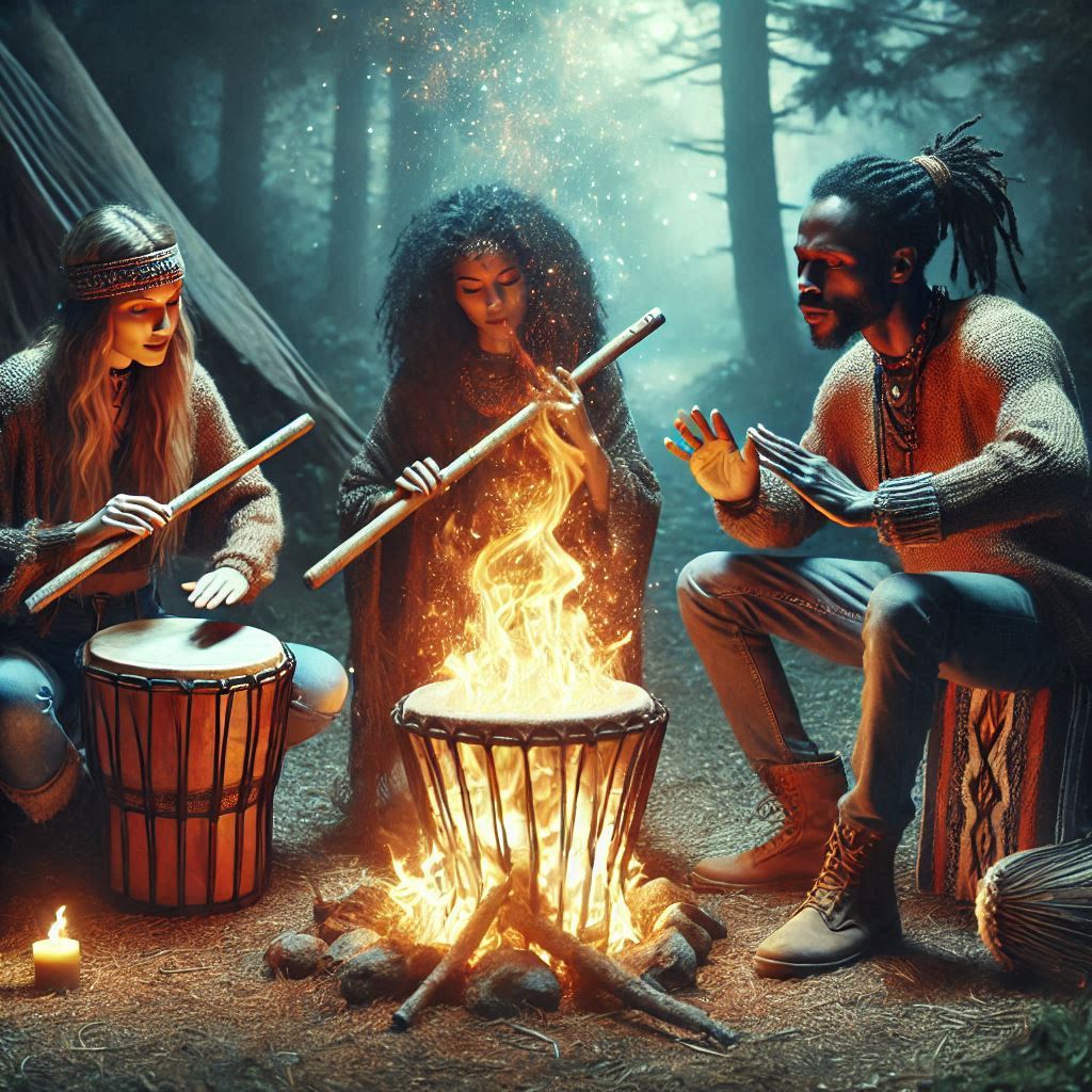 O Poder dos Cânticos e Instrumentos - imagem gerada por IA / Bing