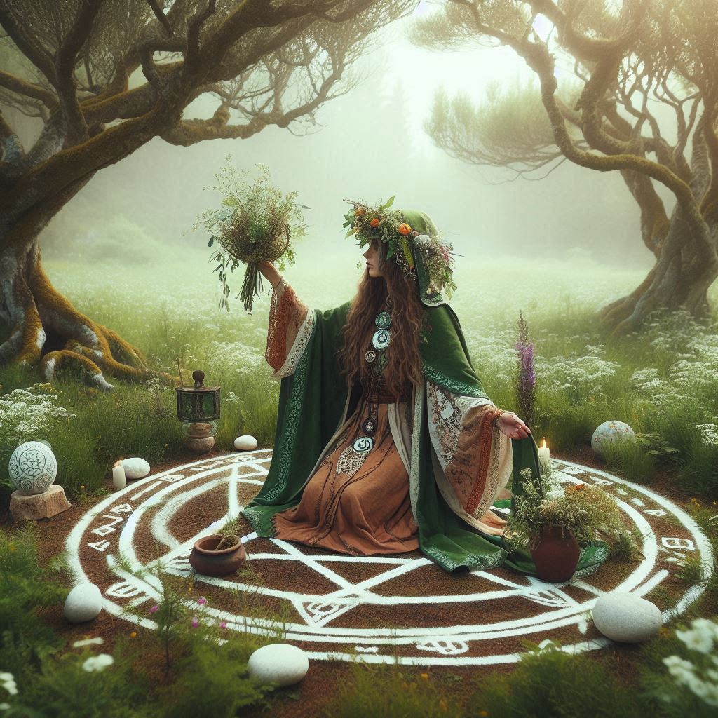 Feitiçaria Wicca: A Magia da Natureza e do Divino - imagem gerada por IA / Bing