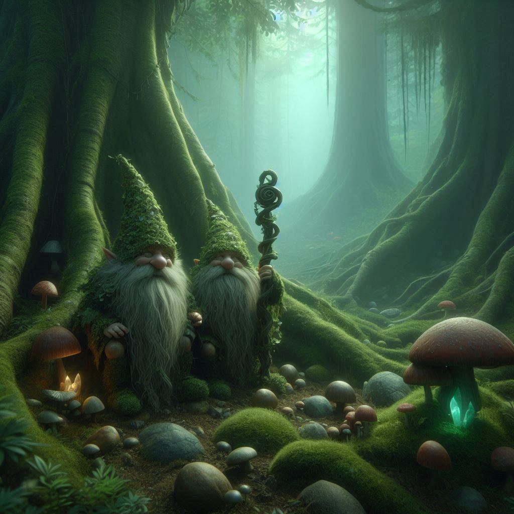 Gnomos: Guardiões Ocultos da Magia e da Natureza - imagem gerada por IA / Bing