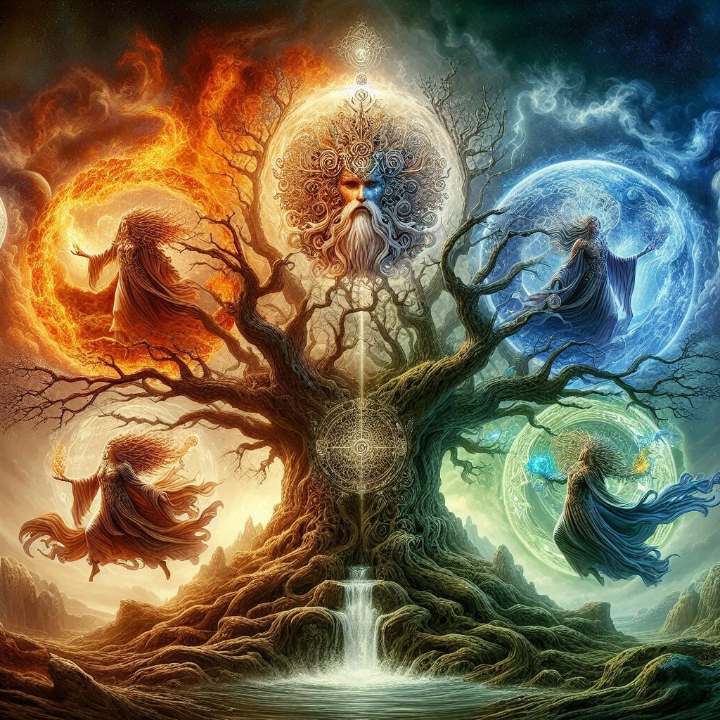 O Quinto Elemento: O Espírito que Unifica - imagem gerada por IA / Bing Image Creator / bandoleiro.com