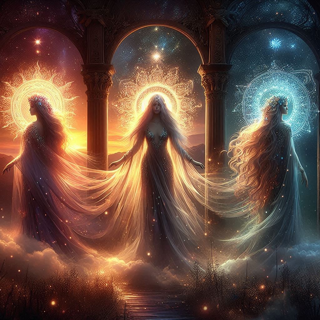Divindades que Moldaram o Destino dos Mortais / imagem gerada por IA / Bing Image Creator / bandoleiro.com