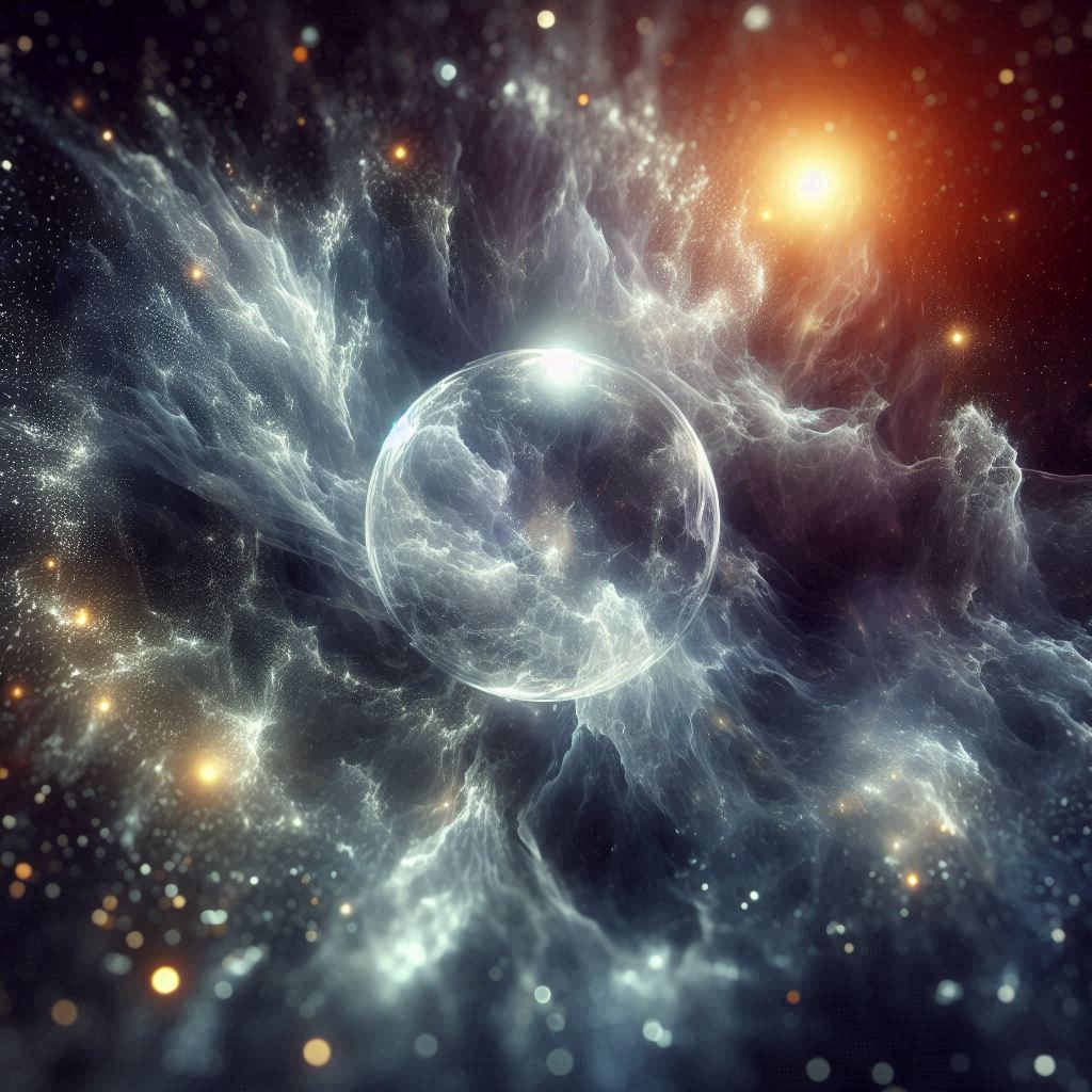Rompa as correntes da matéria / imagem gerada por IA / Bing Image Creator / bandoleiro.com