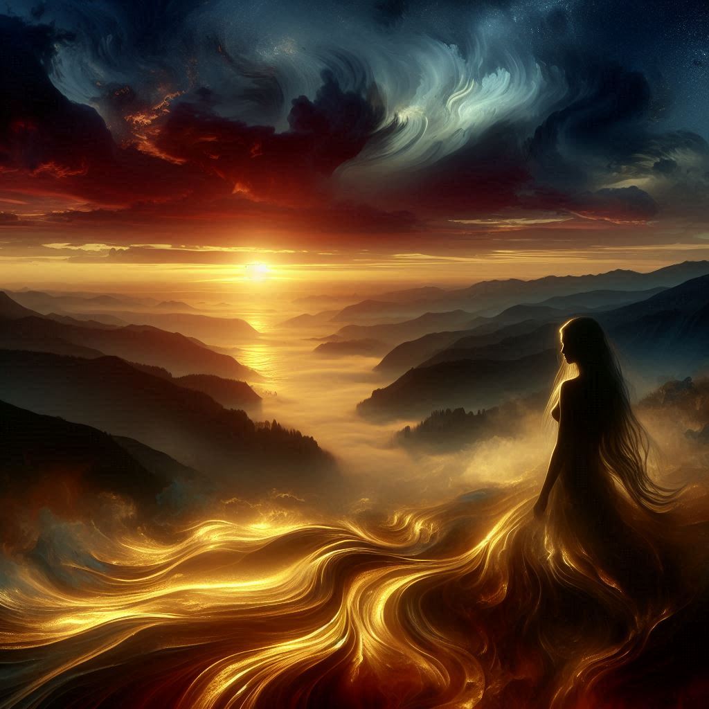 A Senhora dos Encantos Eternos / imagem gerada por IA / Bing Image Creator / bandoleiro.com