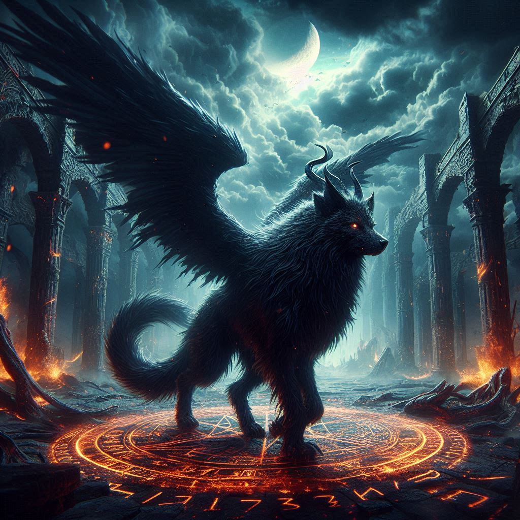 O lobo alado do inferno / imagem gerada por IA / Bing Image Creator / bandoleiro.com