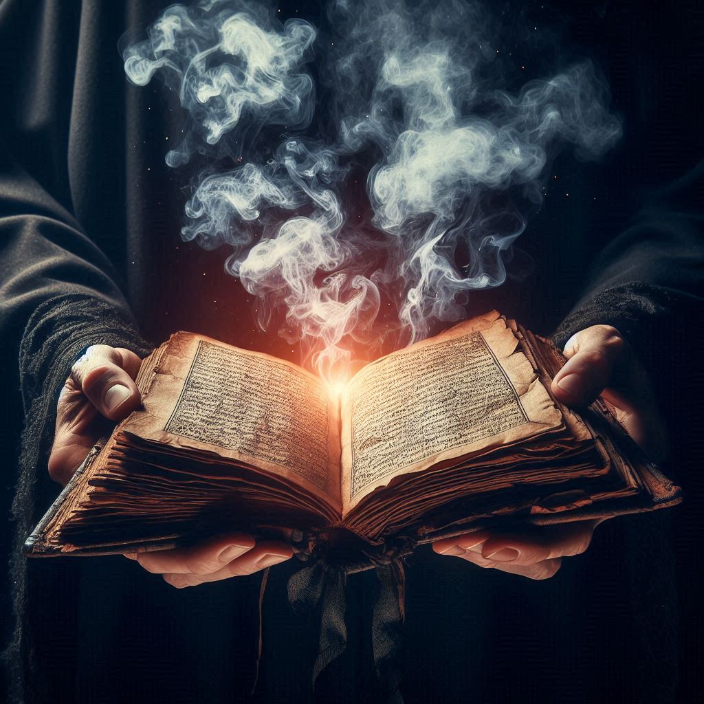 O livro proibido dos mortos / imagem gerada por IA / Bing Image Creator / bandoleiro.com