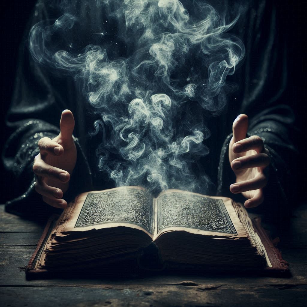 O livro proibido dos mortos / imagem gerada por IA / Bing Image Creator / bandoleiro.com