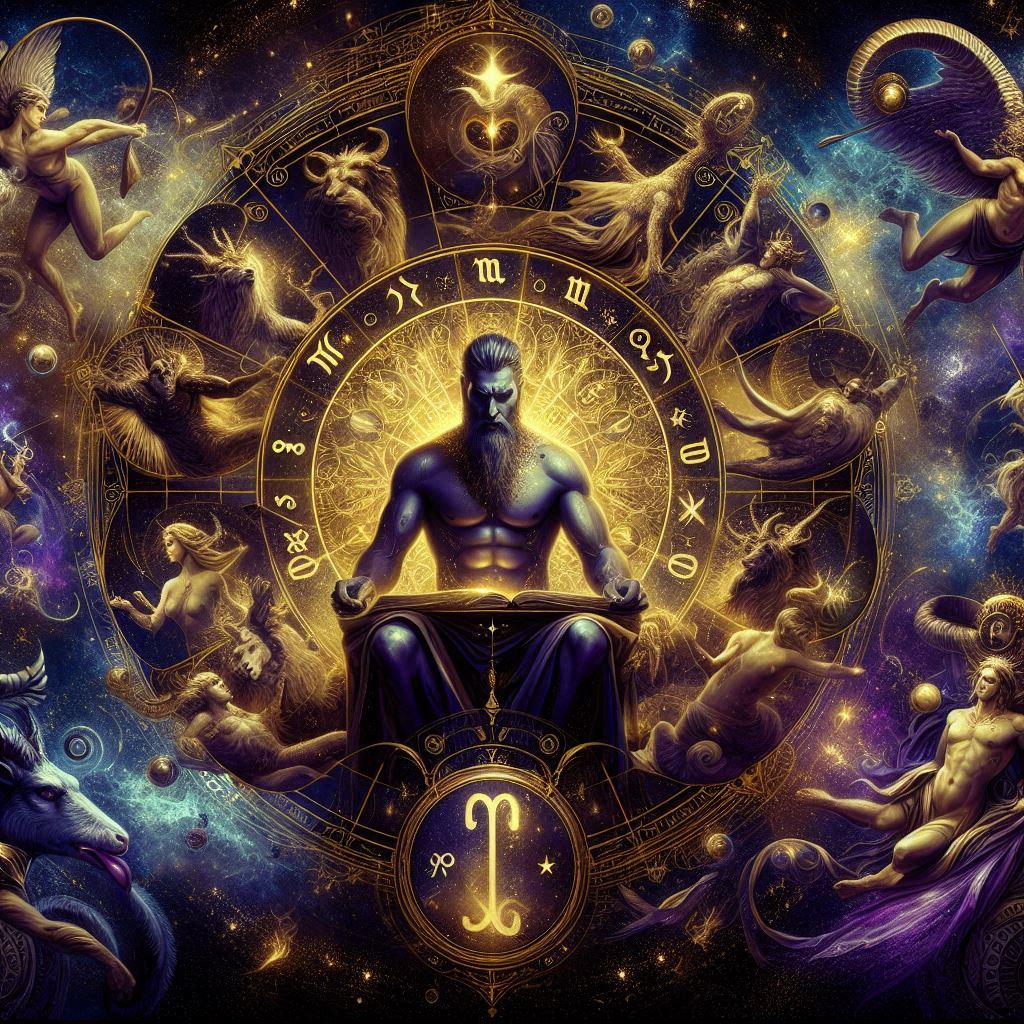 Os signos e a mitologia: Os segredos dos deuses no zodíaco / imagem gerada por IA / Bing Image Creator / bandoleiro.com