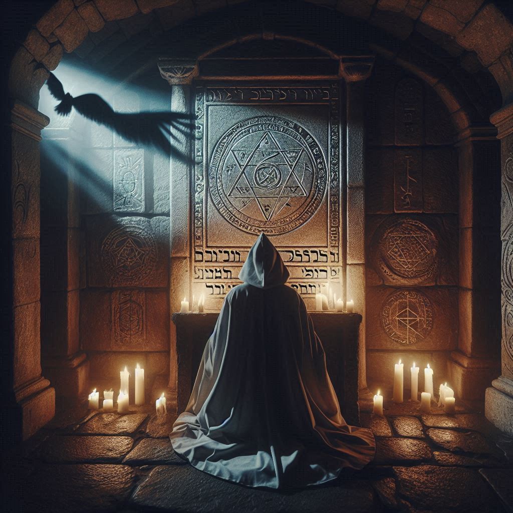 O grimório da magia sagrada / imagem gerada por IA / Bing Image Creator / bandoleiro.com