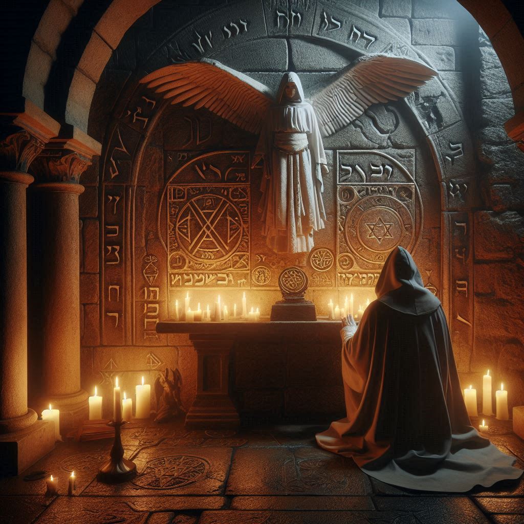 O grimório da magia sagrada / imagem gerada por IA / Bing Image Creator / bandoleiro.com