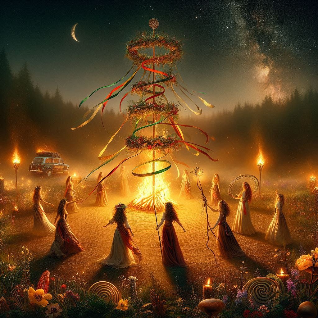 Beltane: o véu ardente da fertilidade e das chamas antigas / imagem gerada por IA - Bing Image Creator / bandoleiro.com