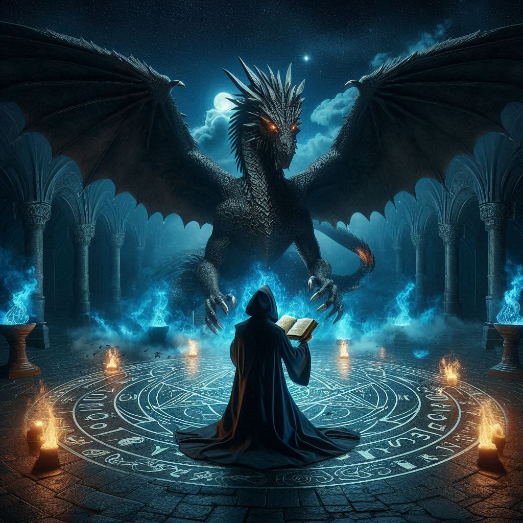 O juramento secreto do dragão negro / imagem gerada por IA / Bing Image Creator / bandoleiro.com