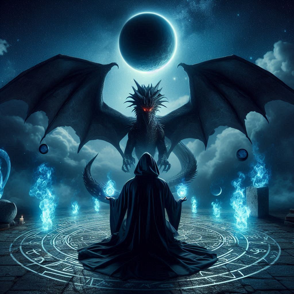 O juramento secreto do dragão negro / imagem gerada por IA / Bing Image Creator / bandoleiro.com