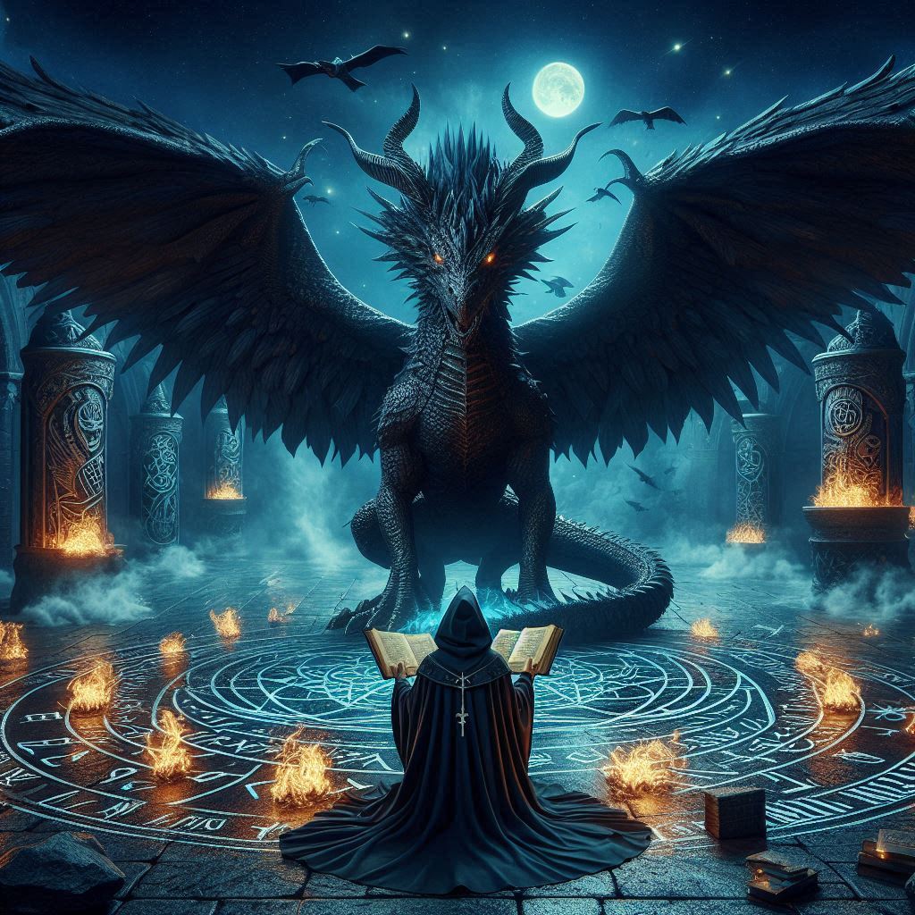 O juramento secreto do dragão negro / imagem gerada por IA / Bing Image Creator / bandoleiro.com